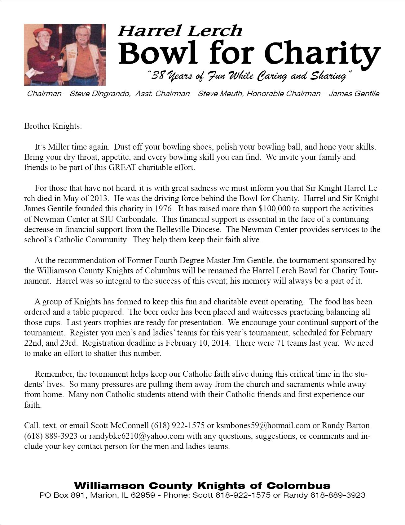 HL Bowl for Charity Cover Letter